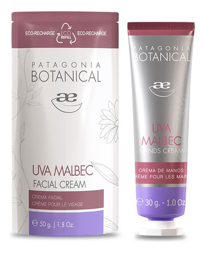 Kit Crema Hidratante Facial Crema De Manos Uva Malbec Idraet