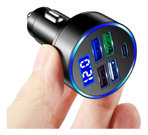 Carregador Turbo Veiculo 5 Saída Tipo Usb A C 15.5a 12v 24v 