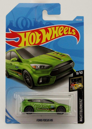 Hot Wheels 2019 Basic Mainline Nightburnerz: Ford Focus Rs Verde-limão