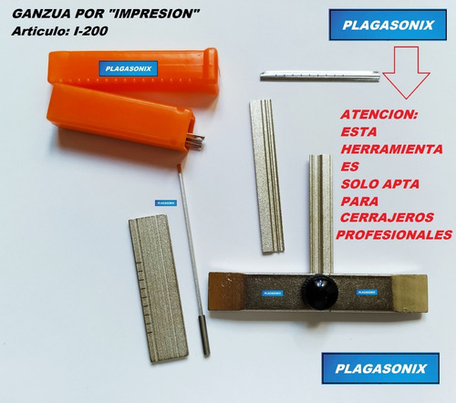 Imagen 7 de 10 de Ganzua Impresion Multipunto C/g I-200 Cerrajeria Profesional