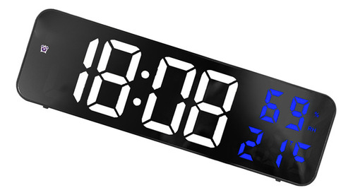 Reloj Led Digital Grande Con Espejo, Despertador Electrónico