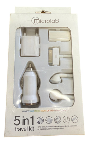 Kit 5 En 1 Para iPod Cable Usb Cargador Casa Auto Splitter