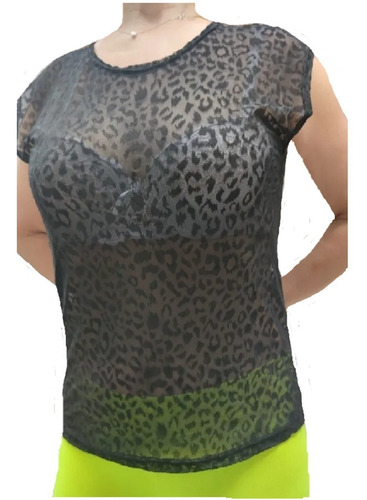 Remera Microtul Estampada Animal Print 