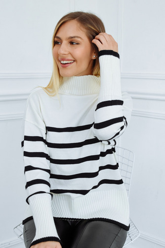 Sweater Polera Bremer Rayas Mujer