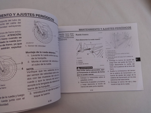 Manual Instruccion Yamaha Fz 2012 Moto Motocicleta Catalogo (Usado)