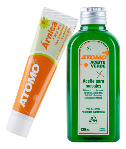 Combo Atomo Verde: Aceite Para Masajes + Arnica Gel 30g