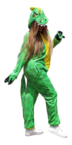 Pijama Kigurumi Dinosaurio T-rex Jaspe, Unisex Para Adulto 