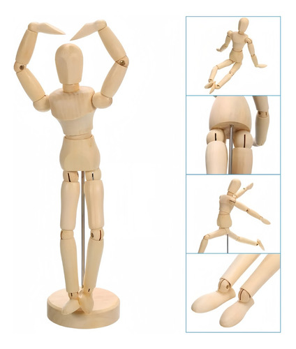 Adornos Y Objetos Para Pintar Maniquí Articulado 33cm Muñeco