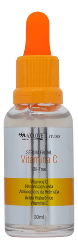 Sérum Facial Vitamina C Max Love Make-up para todos os tipos de pele de 30mL