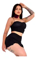 Comprar Conjunto Feminino Blusa Cropped Alcinha Short Saia Moda Top