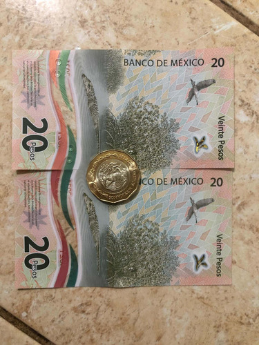 Billetes Y Moneda (20 Pesos)