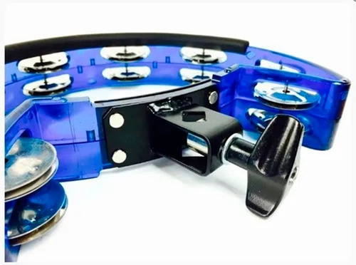Pandeirola Meia Lua Com Clamp Torelli Tp323 Cristal Colorido