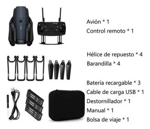 Dron E58 Incluye Una Cámara 4k Y Tres Baterías