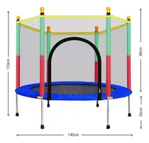 Comprar Cama Elastica 1.40 M Trampolin Red Protectora Niños Adultos Color De La Lona De Salto Negro Color Del Cobertor De Resortes Azul