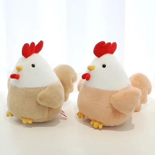 Peluche De Pollo, Gallo Y Faisán, Almohada Suave De 38 Cm Con Cremallera Extraíble, Decoración Y Regalo Para Todas Las Edades