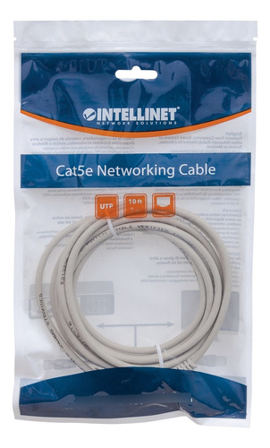 Cable Patch Intellinet Rj45 0.5m(1.5ft) Cat6 Utp Gris M-m 34