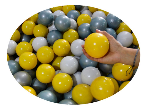 Pelotas De Plástico No Toxicas 50 Pzs. Com. Amarillo