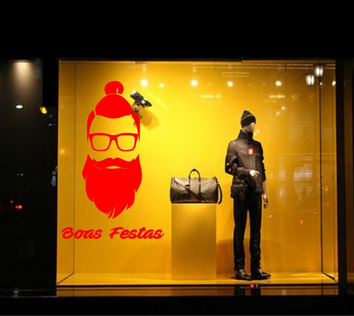 Vitrine Adesivo Natal Papai Noel Md3 Loja Decoração Hipster