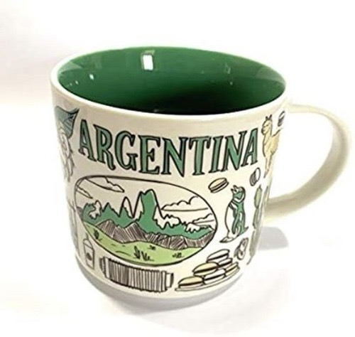 Taza Starbucks Argentina Con Diseño Argentina Color Blanco Capacidad 380cc