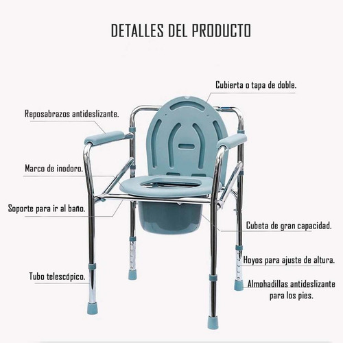 Imagen 3 de 7 de Baño Inodoro Wc Plegable - Altura Regulable - Portátil..
