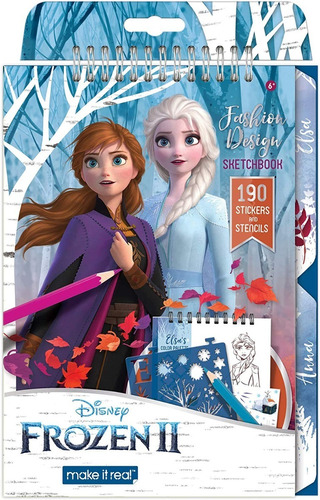 Cuaderno De Diseño De Moda Frozen Niñ@s.  Make It Real. Mpuy