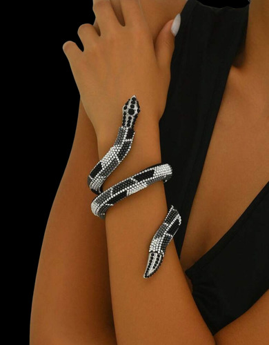 Brazalete Ajustable Serpiente Negro
