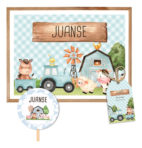 Kit Imprimible Granja Acuarela - Personalizado