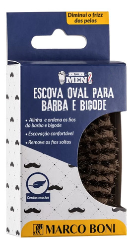 2un Escova De Madeira Linha Mem Para Barba Bigode Marco Boni