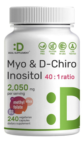 Myo-inositol Y D-chiro Inositol 2050 Mg 40:1 + D3 240 Cap