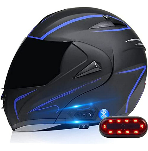 Casco De Motocicleta Modular Integrado Con Bluetooth, Con Vi