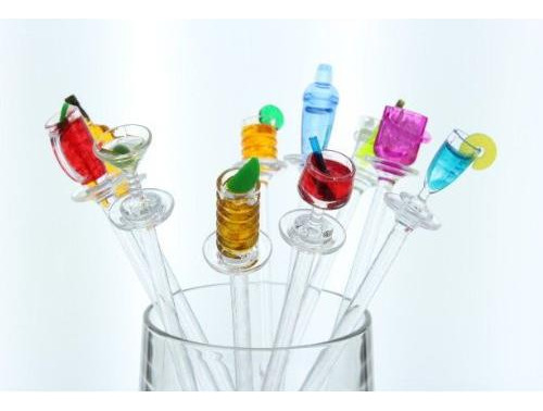 Palitos Swizzle Happy Hour Colores Surtidos 24 Cm