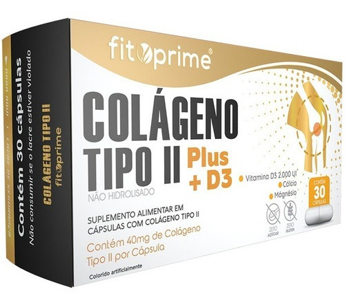 Colágeno Tipo 2 Plus + D3 40mg 30cps Fitoprime