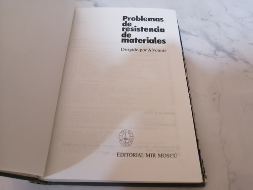 Libro. Problemas De Resistencia De Materiales. Volmir (Usado)