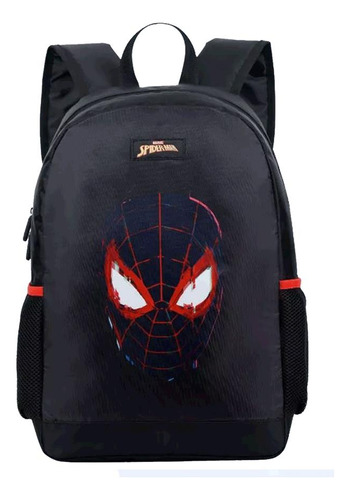 Mochila Escolar Xeryus Material Escolar Mochilinha 11990 Homen Aaranha Multiverso Cor Preto  Design Liso 18l