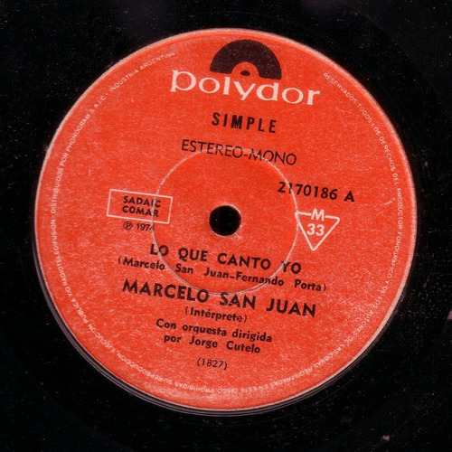 Marcelo San Juan Lo Que Canto Yo De Gris Por Mi Vereda Pvl 