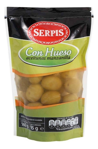2 Pza Aceitunas Serpis Con Hueso 160 G
