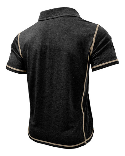 Camisa Transpirable De Manga Corta Con Bolsillos De Moda