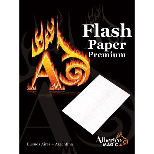 12 Hojas Papel Flash Blanco Fuego Magia Truco Alberico Magic