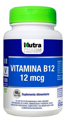 Vitamina B12 Cianocobalamina 12 Mcg Nutrapharm Vegano