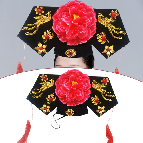 Diadema Qing Con Corona Floral, Diadema Divertida Con Borla,