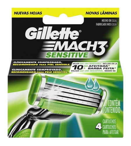 Liga Da Justiça Carga Gillette Mach3 Sensitive C/ 4