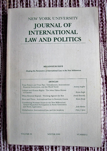 Journal Of International Law And Politics - Año 2000