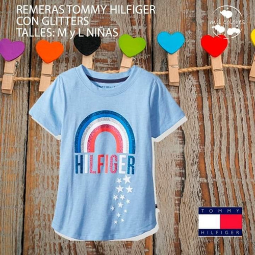 Remera Tommy Hilfiger Nenas Importadas Brillitos 8 10 12 14