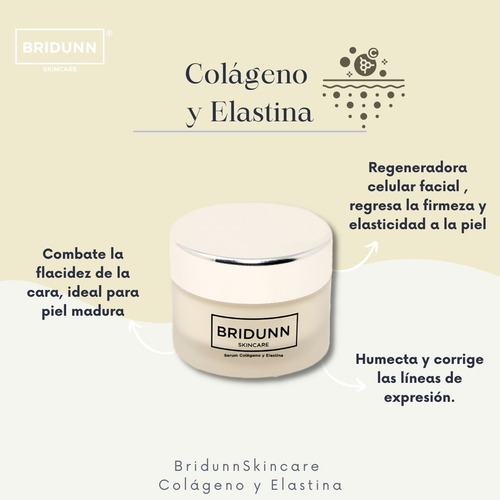 Crema Facial Rejuvenecedora Bridunn Skincare Con Colágeno