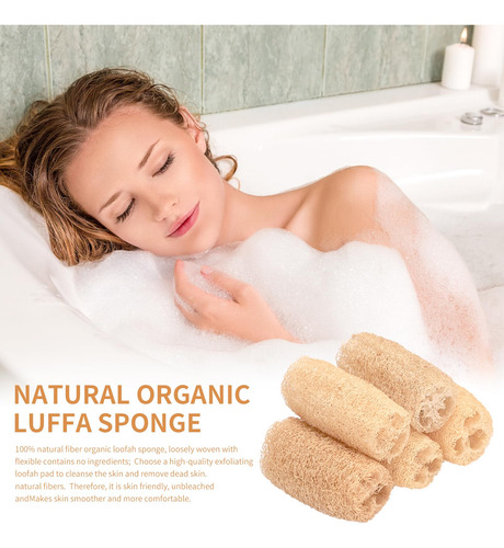 Esponja De Lufa Natural 5 Cepillo Exfoliante Corporal D Lufa