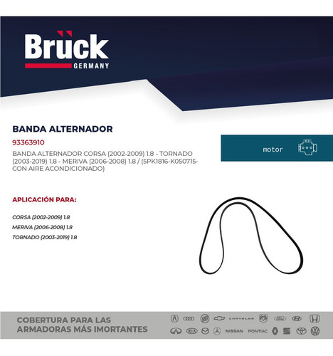 Banda Accesorios Alternador Corsa 2003 93363910