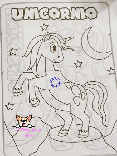 15 Libros Para Colorear Unicornio, 16 Paginas Tamaño Carta