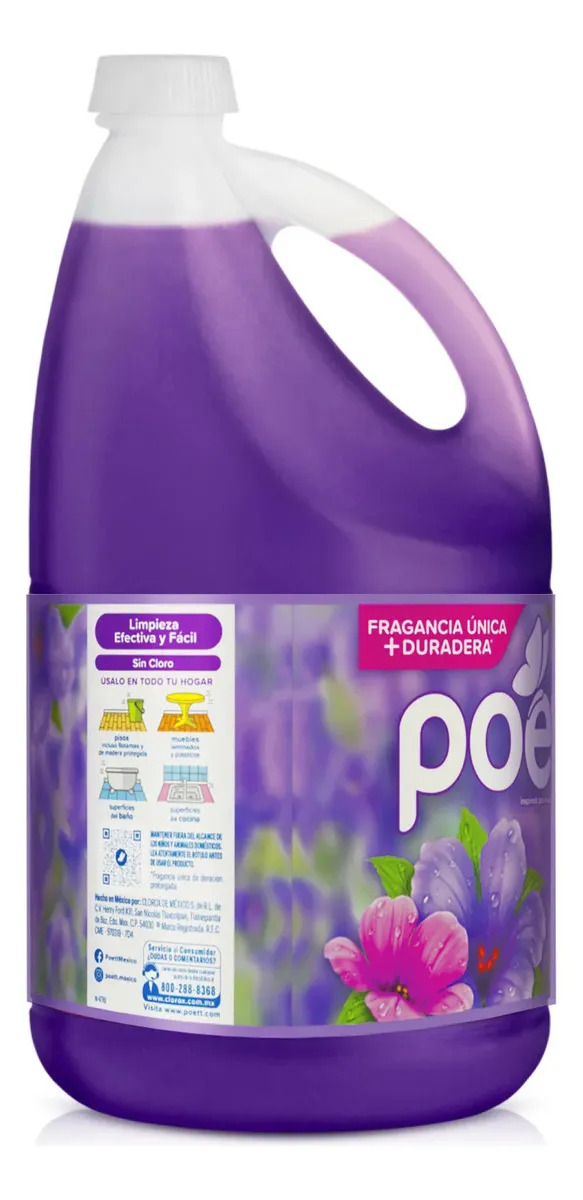 Limpiador Desinfectante De Pisos Poett Aroma Lavanda 4 Lt