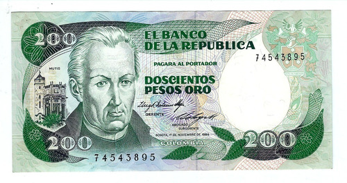 Colombia - Billete 200 Pesos Oro 1984 - 74543895 - Unc