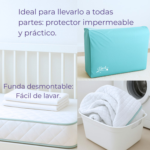 Colchón Para Cuna Corral Kapoli 103 X 77 X 8 Cm Blanco Y Celeste